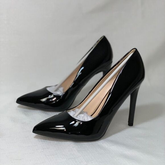 SCHEME High Heel Shoes Women's 8 Black Stiletto Classic Slip On Pointy Toe Pumps - Picture 2 of 10